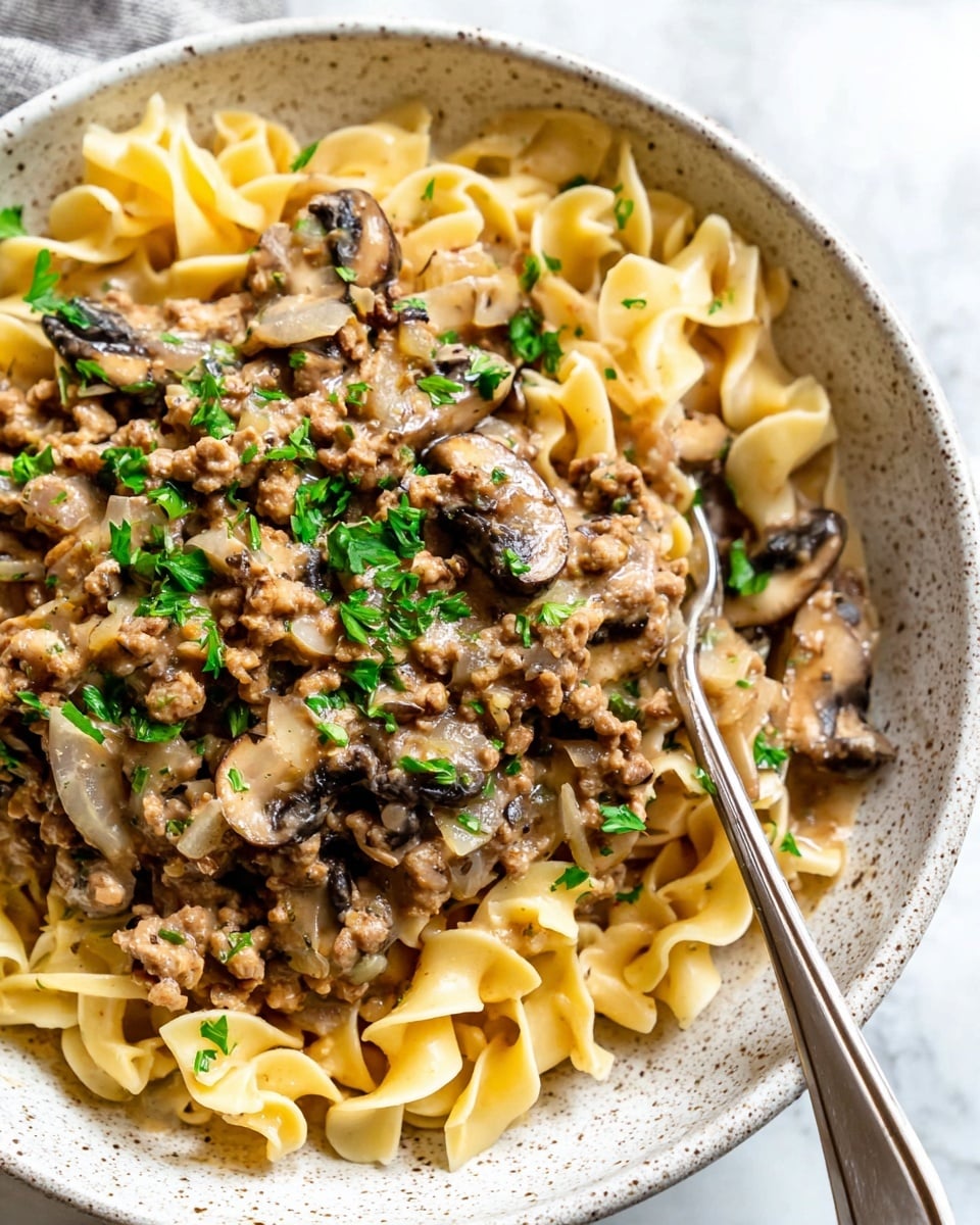 Creamy Chicken Stroganoff with Mushrooms and Fresh Herbs Recipe