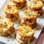 Cheesy Scalloped Potato & Ham Stacks Recipe
