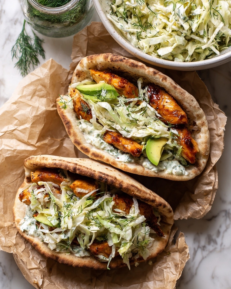 Sheet Pan Chicken Pitas with Herby Ranch Slaw Recipe