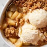 Classic Apple Crumble with Oat Topping and Vanilla Ice Cream Recipe