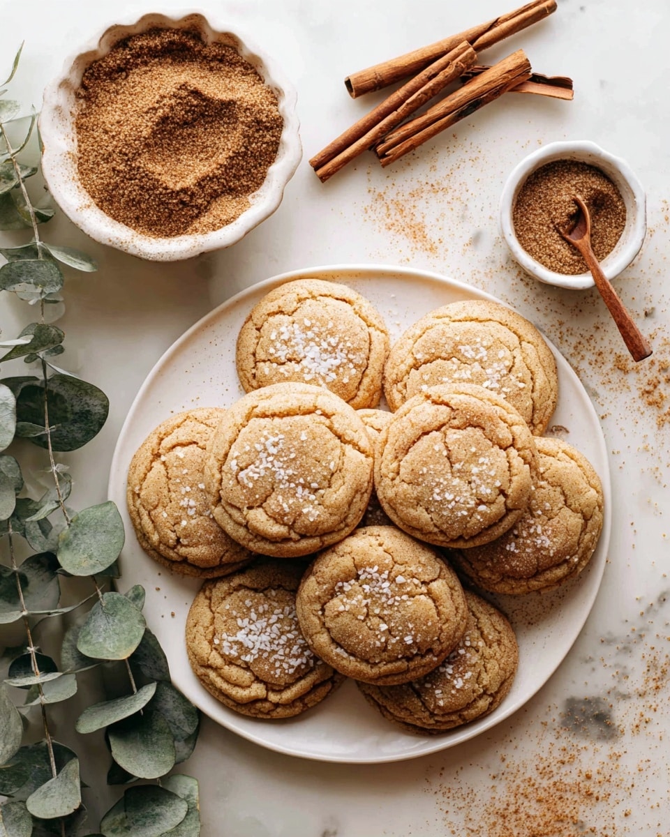 Brown Butter and Maple Chewy Pumpkin Cookies 1 A close-up image of five soft brown cookies with textured, crackled tops sprinkled with coarse white sea salt. The front cookie has a bite taken out of the right side, revealing a moist, slightly darker inside. The cookies rest closely together on a white marbled surface, with a simple plate or bowl edge not visible, focusing on the rough, crumbly texture and warm color variations of the baked cookies. Photo taken with an iphone --ar 4:5 --v 7