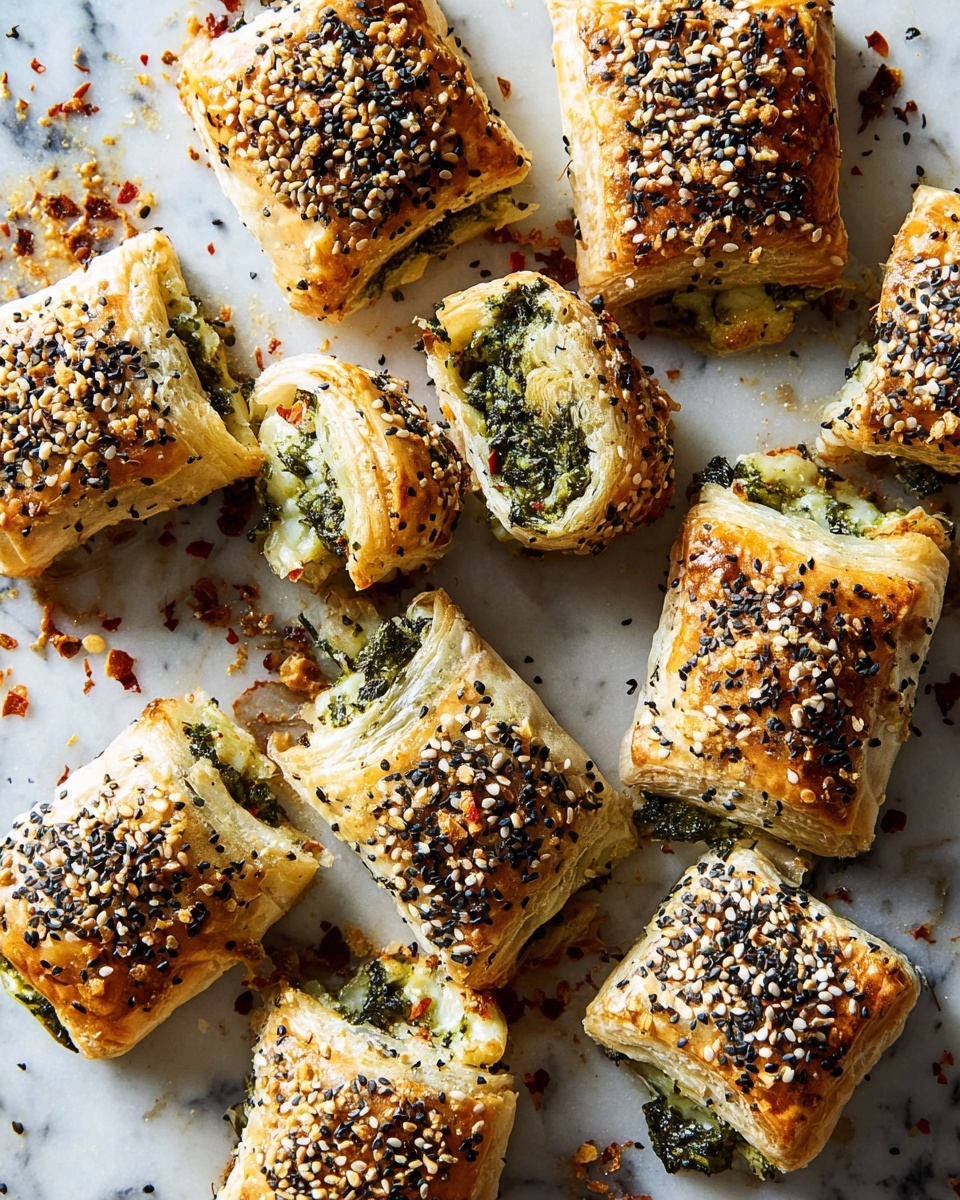 Spinach Artichoke Cheese Puff Pastry Rolls Recipe