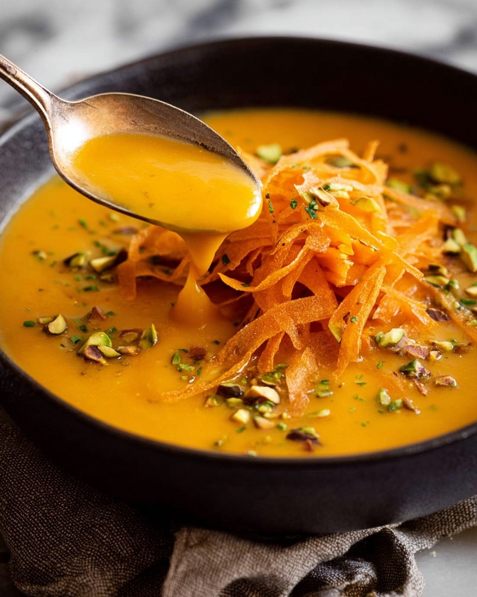 Sweet Potato Soup with Cumin and Crunchy Flatbread Garnishes Recipe