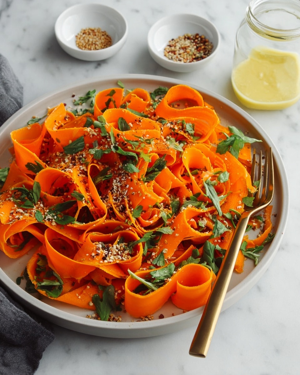 Raw Carrot Salad with Tangy Vinaigrette and Fresh Herbs Recipe