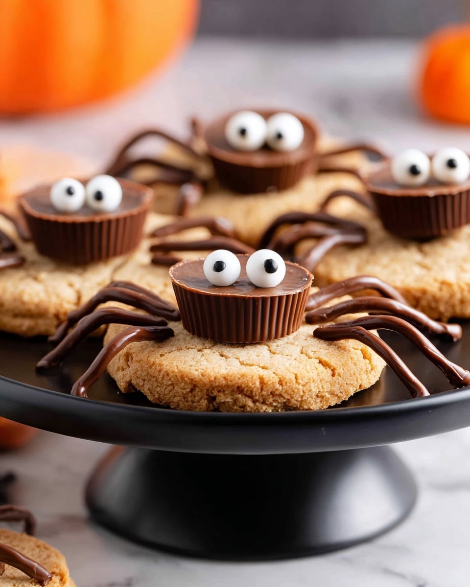 Spider Peanut Butter Cookies with Reese's and Candy Eyes Recipe