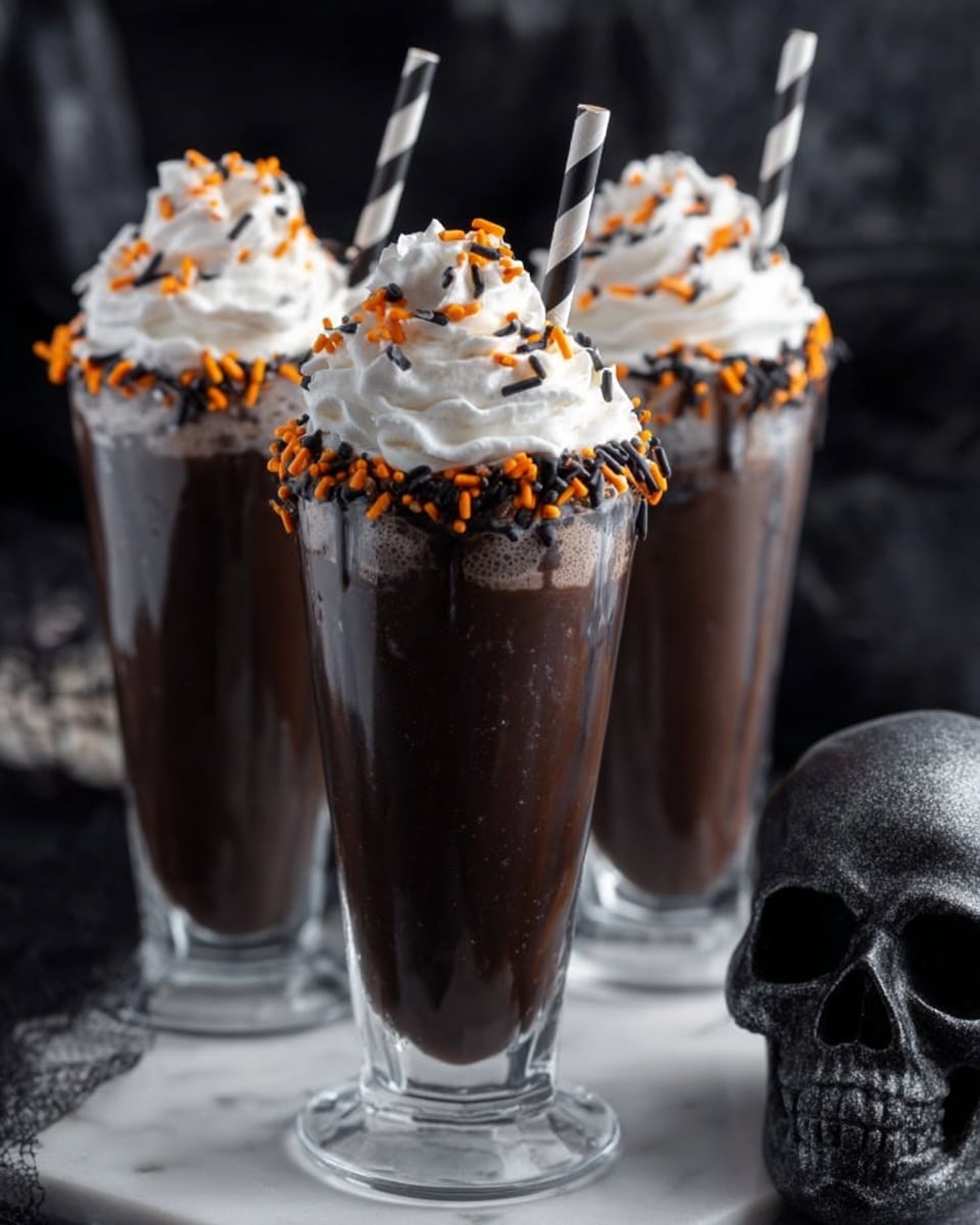 Black Cocoa Milkshake with Whipped Cream and Black Sanding Sugar Recipe