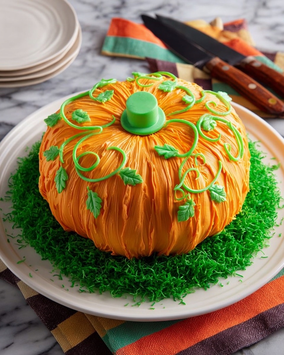 Thanksgiving Pumpkin Spice Cake with Colorful Frosting and Coconut Garnish Recipe