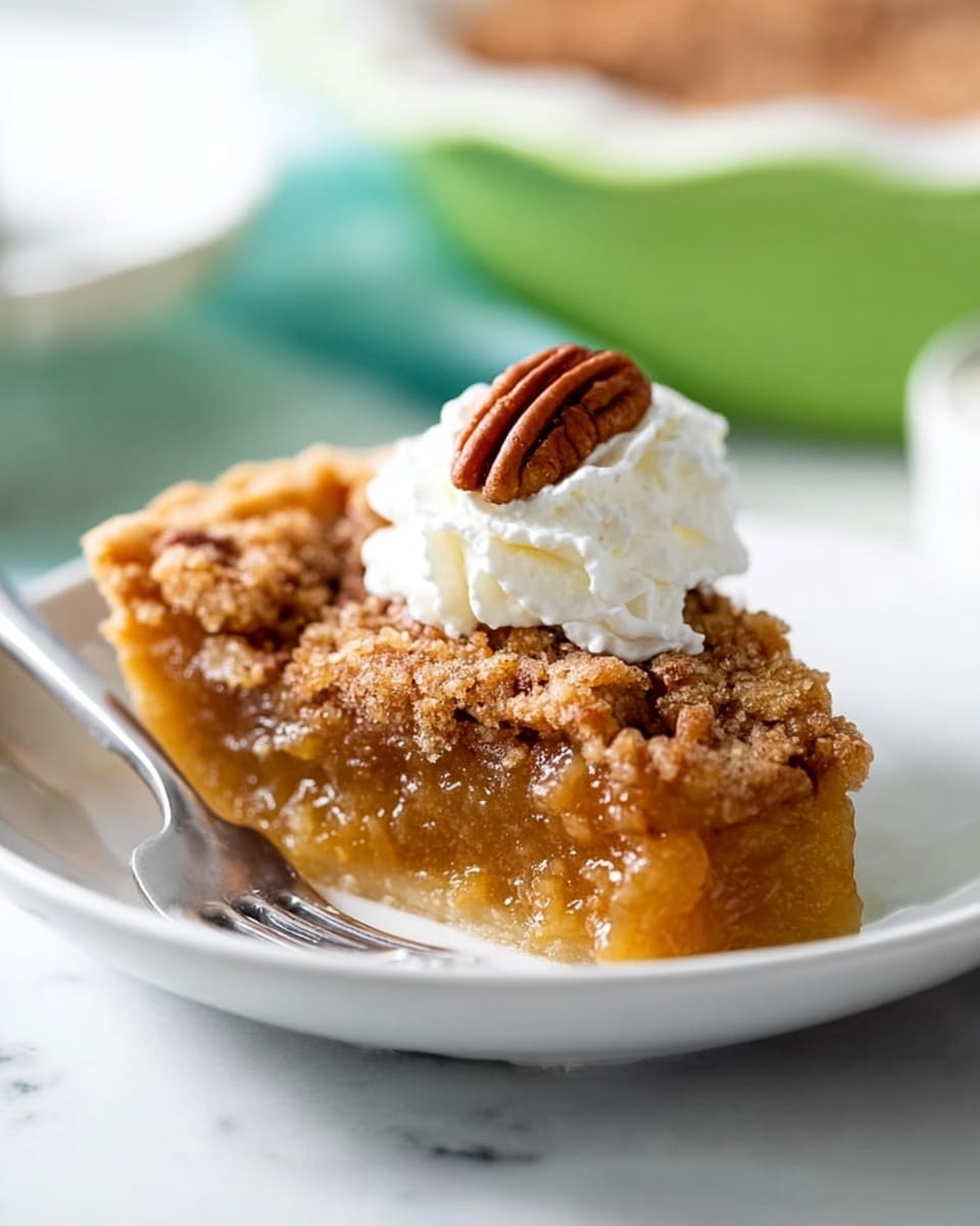 Ein quadratisch gebackenes Dessert mit einer rauen, goldbraunen Kruste, die leicht rissig und ungleichmäßig aussieht, in einer hellgrünen Auflaufform mit einem sichtbaren Griff am unteren Rand. Die oberste Schicht hat ein trockenes, knackiges Aussehen mit dunkleren braunen Flecken, die auf eine zähe oder weiche Schicht darunter hindeuten. Die Schale ruht auf einem blau-weiß gestreiften Tuch, das auf einer weiß marmorierten Oberfläche steht, die mit einem iPhone aufgenommen wurde --AR 4:5 --V 7