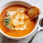 Creamy Carrot Soup with Cheesy Baguette Dippers Recipe