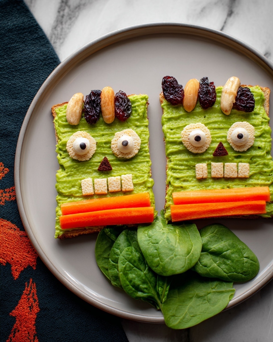 Spooky Franken-Mash Avocado Toasts Recipe