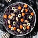 Halloween Pasta Salad with Mushroom Skulls and Mozzarella Eyeballs Recipe