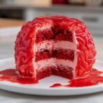 Brain Cake with Red Velvet Layers and Blood-Soaked Frosting Recipe