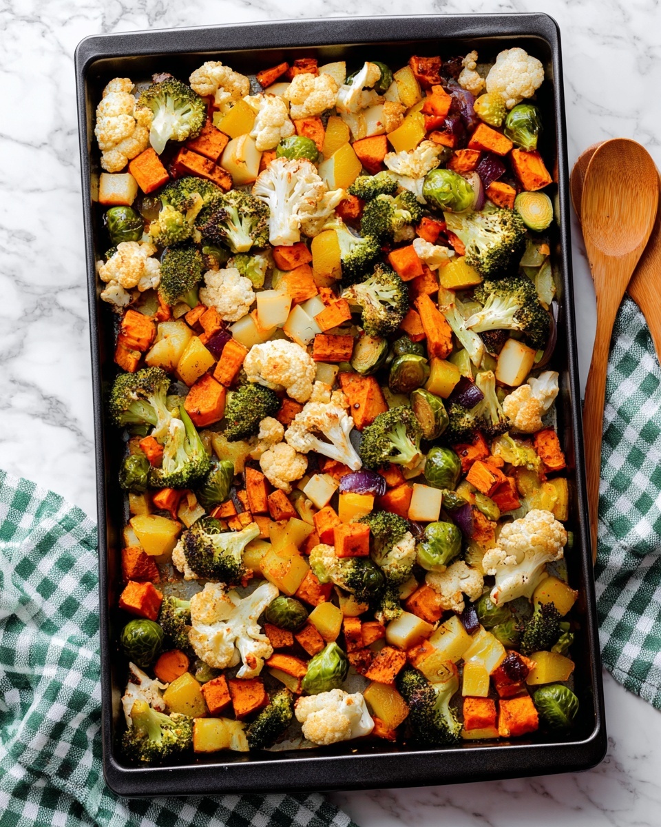 A large white bowl filled with colorful raw vegetables, showing about four layers densely packed with bright orange carrot slices and cubes, green broccoli florets and Brussels sprouts, white cauliflower pieces, and chunks of yellow and red bell peppers. The vegetables have different shapes and textures, from smooth and shiny pepper pieces to rough and bumpy broccoli heads. The bowl is placed on a white marbled surface, with a wooden spoon above it and a glass of golden liquid at the bottom left corner of the image. A soft green and white striped cloth is loosely draped in the upper background. Photo taken with an iphone --ar 4:5 --v 7