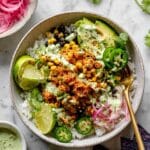 Instant Pot Salsa Chicken with Cilantro-Lime Crema Recipe