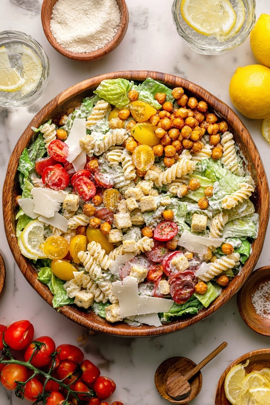 Creamy Chicken Caesar Pasta Salad Recipe