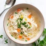 Chicken Noodle Soup with Pesto, Lemon, and Fresh Herbs Recipe