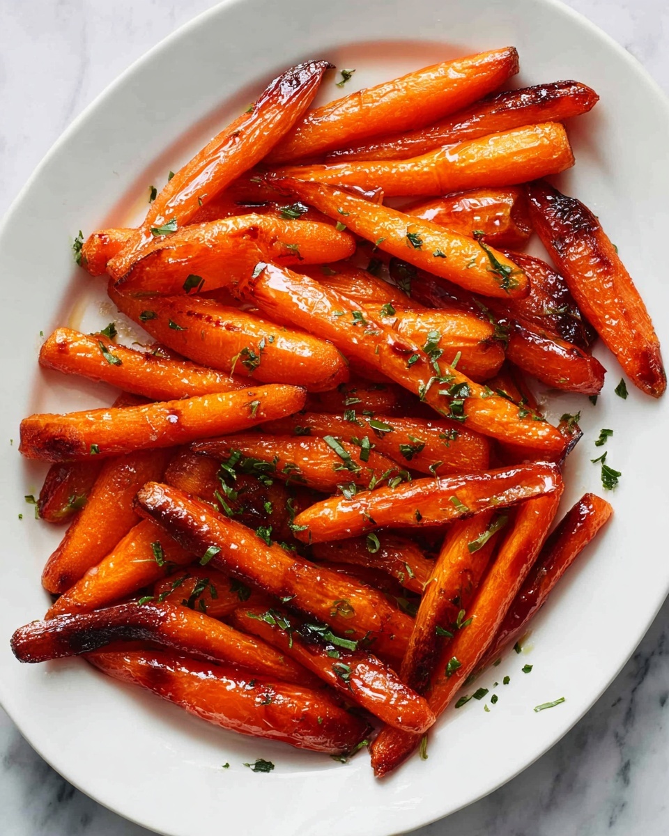 A white plate filled with roasted carrot sticks that have a shiny, caramelized orange surface and slightly darker edges from roasting. The carrot pieces are thick, unevenly cut into sticks, and display a glazed texture with some green parsley flakes scattered on top for color contrast. The plate is placed on a white marbled surface, creating a clean and simple background that highlights the bright, warm tones of the carrots. photo taken with an iphone --ar 4:5 --v 7