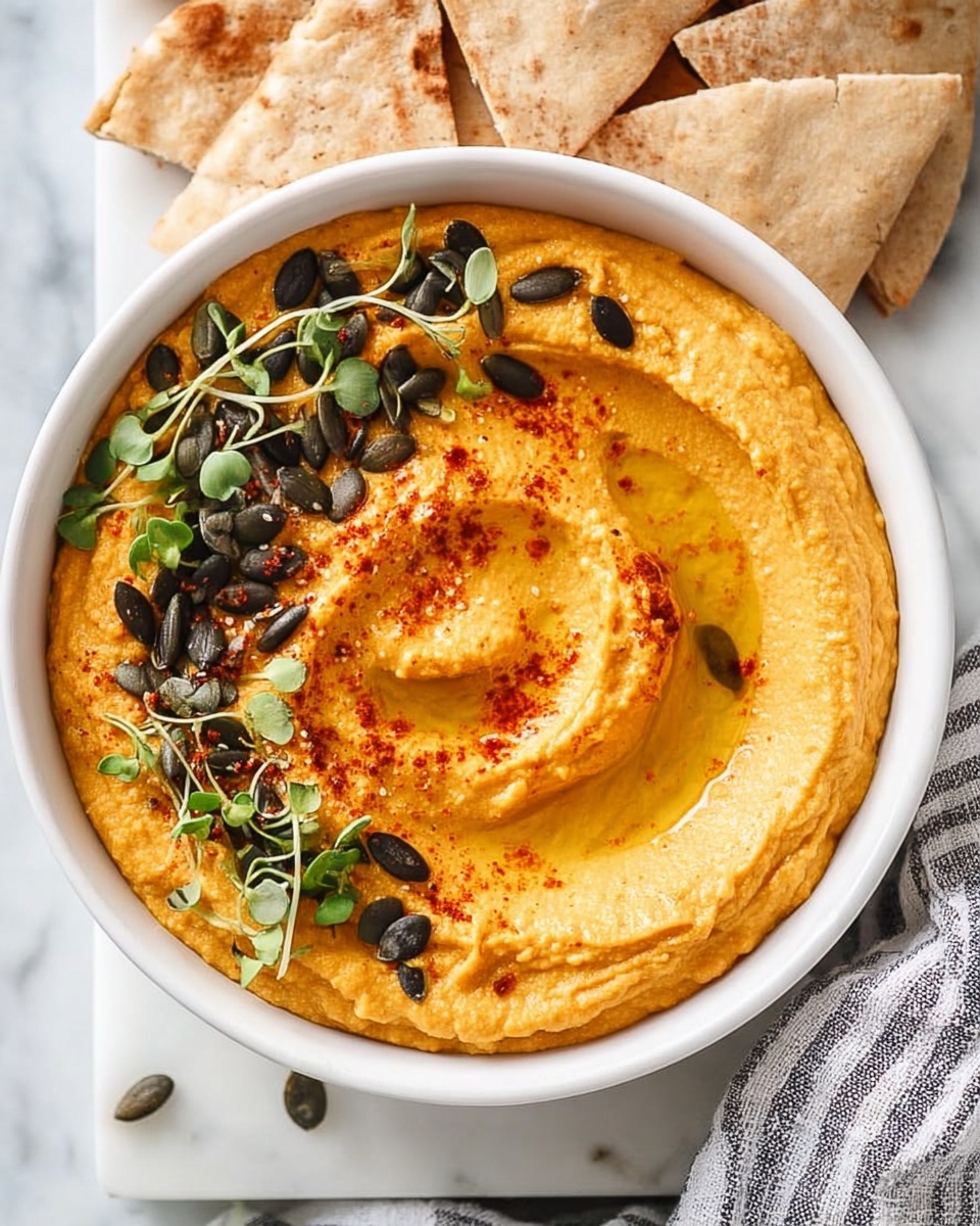 Creamy Pumpkin Hummus with Pumpkin Seeds and Smoked Paprika Recipe