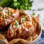 Slow Cooker Buffalo Chicken Stuffed Sweet Potatoes Recipe