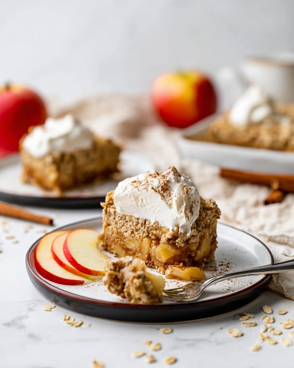 A top-down view of various ingredients arranged neatly on a white marbled surface with a soft peach cloth beside them. At the center is a white bowl filled with light beige rolled oats that have a rough texture. To the right top side of the oats, a white bowl holds small diced apple pieces showing a mix of cream and red colors. Above this, a small white bowl contains a very dark brown liquid. Next to the oats on the right bottom side, a pale blue bowl with a pouring spout holds a bright yellow frothy liquid. Above the oats to the left, a clear glass measuring cup is filled with white milk, and below it, a small dark brown bowl holds a light brown powder. To the left top of the oats, there's a small white bowl with a clear liquid, just below it another small white bowl contains a thick amber honey-like liquid. Below these, another dark brown bowl holds a white powder, and at the bottom left corner, a white bowl holds a thick yellow paste. All the items are spaced, showcasing different textures and colors in natural light photo taken with an iphone --ar 4:5 --v 7