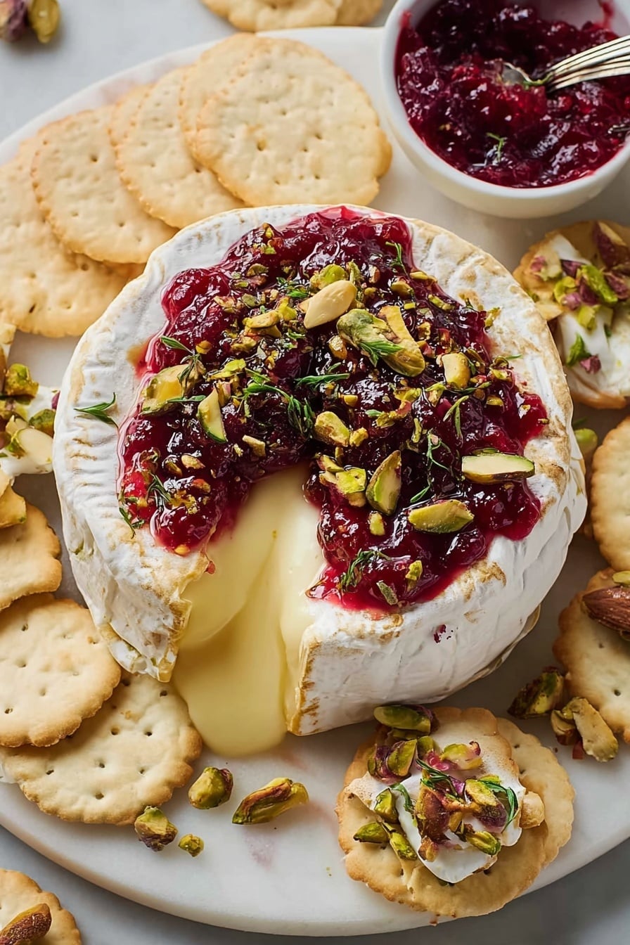 Baked Brie with Cranberry Sauce Recipe
