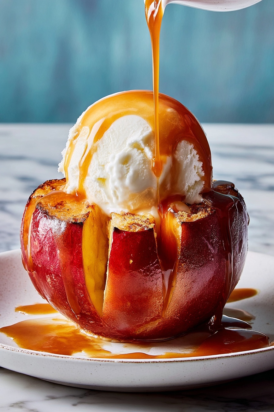 Caramel Apple Blooms with Ice Cream Recipe
