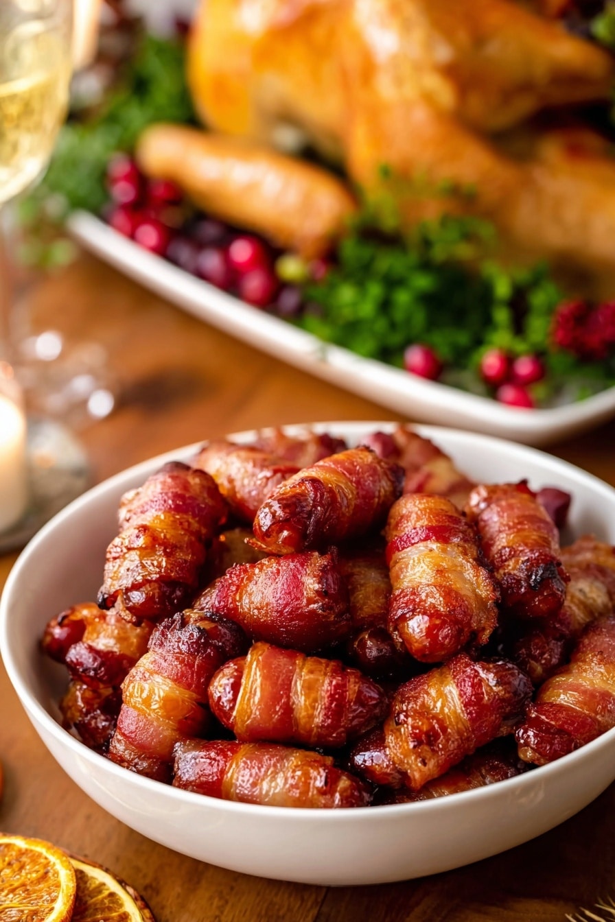 Honey Glazed Bacon-Wrapped Sausages Recipe