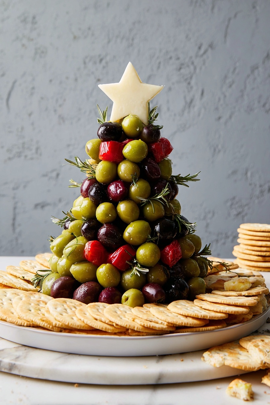 Antipasto Cheese Ball Christmas Tree Recipe