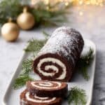 Chocolate Chestnut Roll with Whipped Cream Filling Recipe