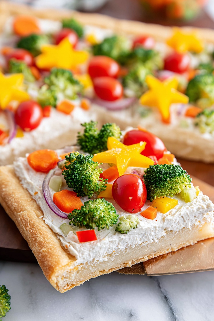 Christmas Veggie Pizza with Crescent Crust Recipe