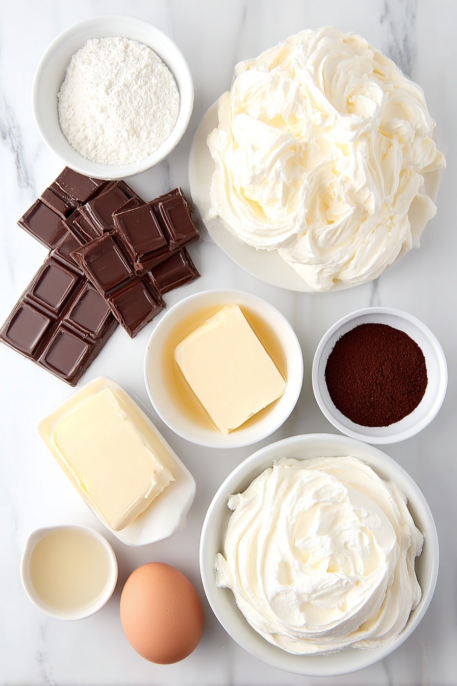 Flat lay of a small mound of pale beige malted milk powder, a small white bowl filled with fine white powdered sugar, a small white bowl of rich dark brown cocoa powder, a tiny white bowl containing fine white salt, a small white bowl with fresh whole milk, and a small white bowl holding clear vanilla extract placed in perfect symmetry on a clean white marble surface, soft natural light, photo taken with an iPhone, professional food photography style, fresh ingredients, white ceramic bowls, no bottles, no duplicates, no utensils, no packaging --ar 2:3 --v 7 --p m7354615311229779997 - Malted Milk Balls, Malted Milk Balls Recipe, Homemade Malted Milk Candies, Easy Malted Treats, Nostalgic Candy Recipes