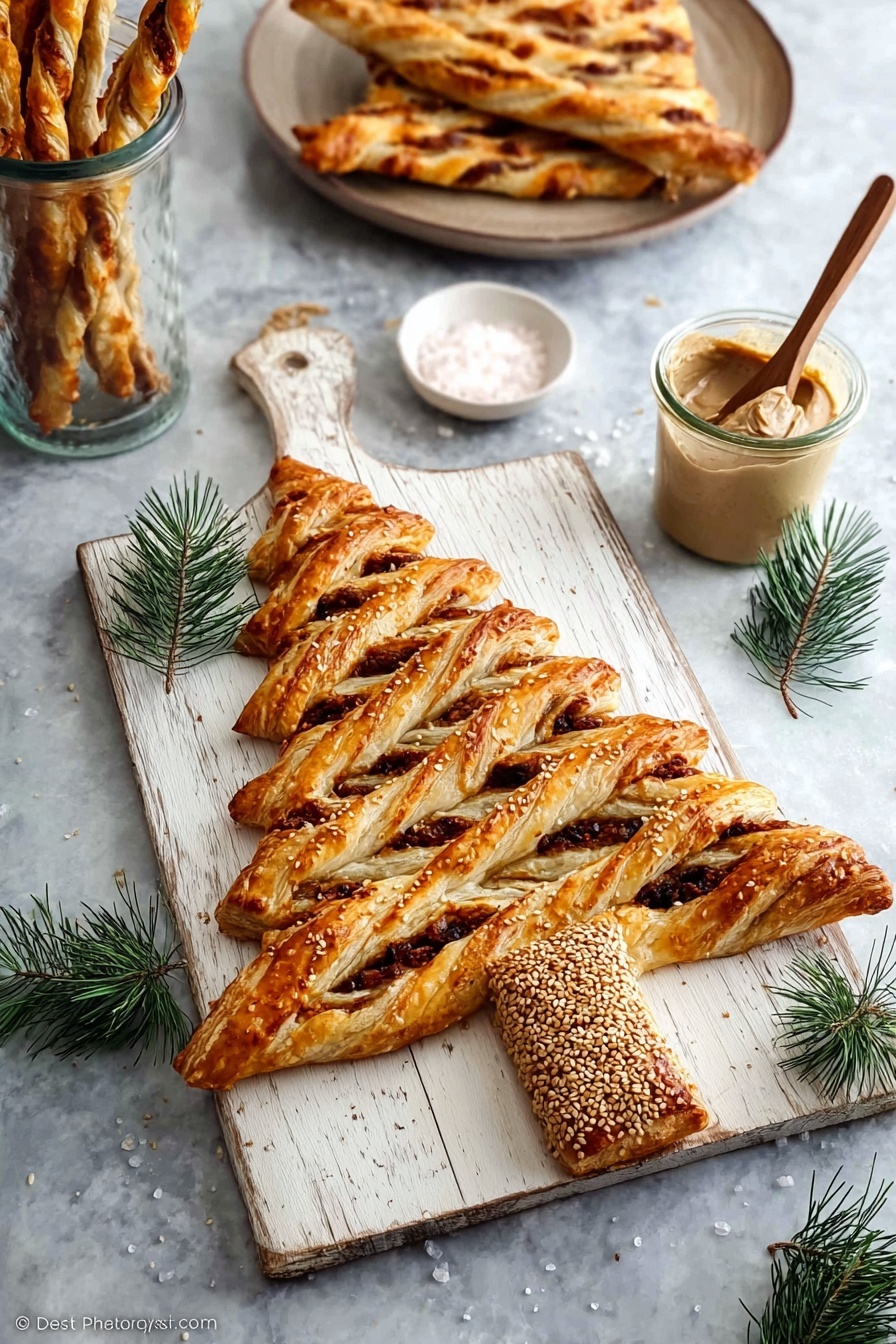 Cheesy Puff Pastry Christmas Tree Appetizer Recipe