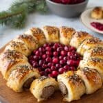 Sausage Roll Wreath with Cranberry Sauce Recipe