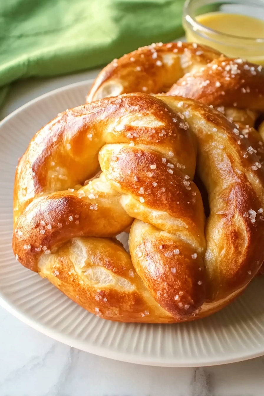 Homemade Pretzels with Cheddar Dipping Sauce Recipe