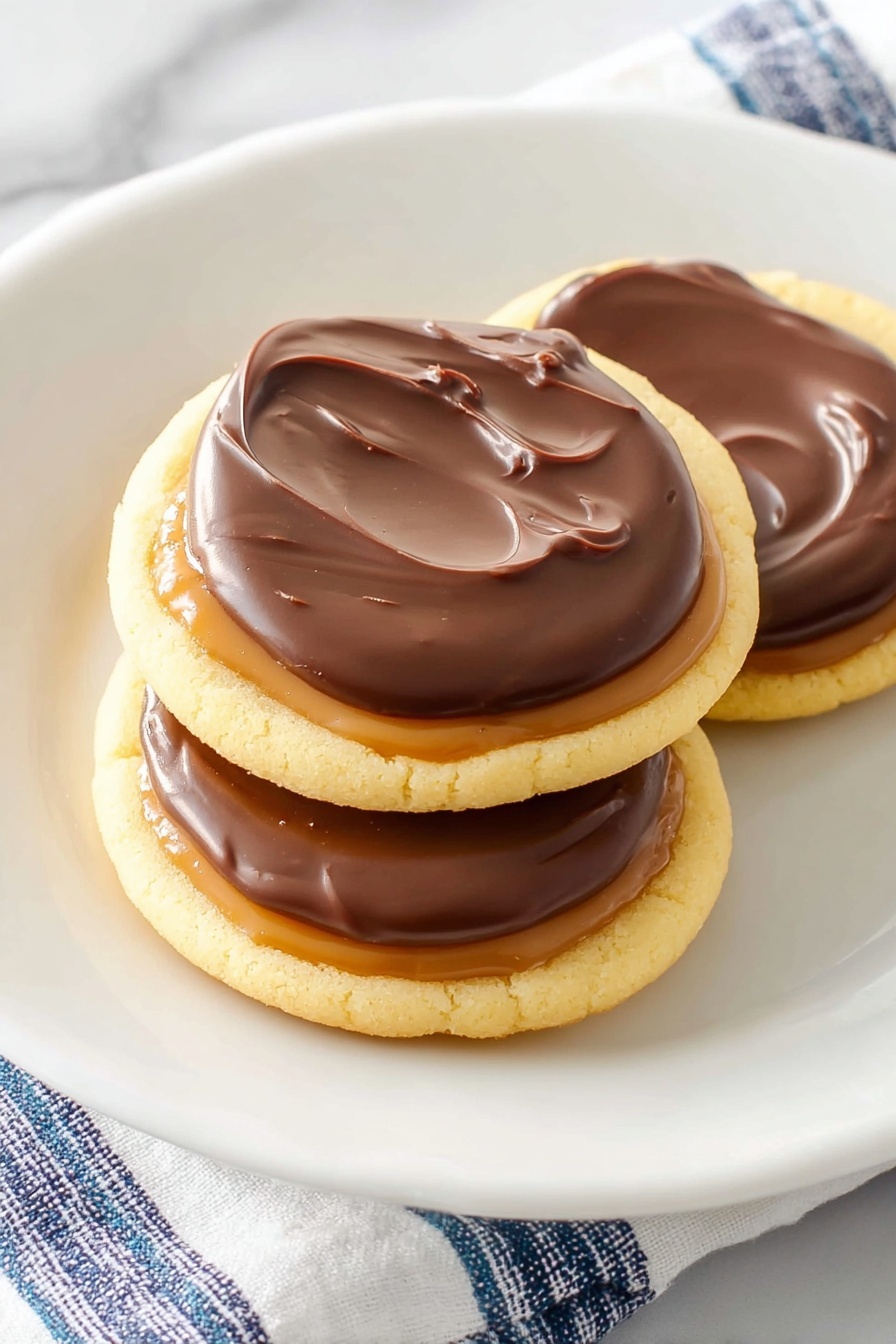 Twix Cookies with Caramel and Chocolate Drizzle Recipe