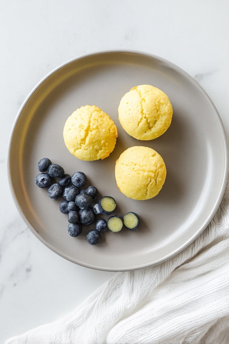Cottage Cheese Egg Bites with Veggie Mix-Ins Recipe 8 Three small egg muffins sit on white parchment on a white marbled surface, each with a different look. One muffin at the back left has a green spinach layer swirled in, with a soft yellow egg texture. The back right muffin is plain yellow, smooth and slightly browned on top. In front, a muffin shows red bell pepper pieces inside the yellow egg and has a pale yellow slice resting on top, showing a soft and spongy inside. The image is bright and clear, photo taken with an iphone --ar 2:3 --v 7 - Cottage Cheese Egg Bites with Veggie Mix-Ins, healthy egg bites with cottage cheese and vegetables, protein-packed breakfast eggs, easy veggie egg bites, quick healthy breakfast recipes