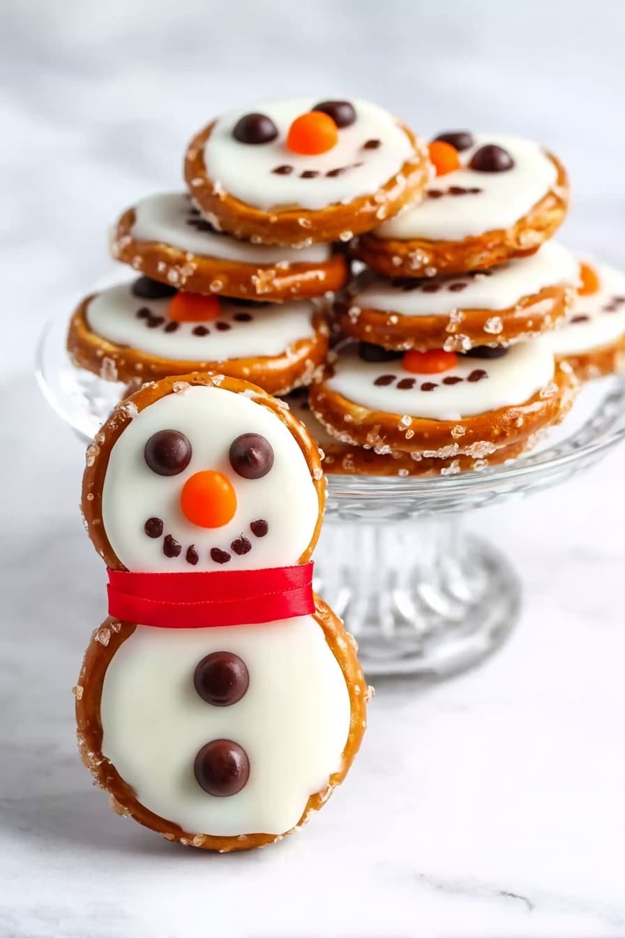 Frosty Snowman Pretzels with Candy Clay Recipe