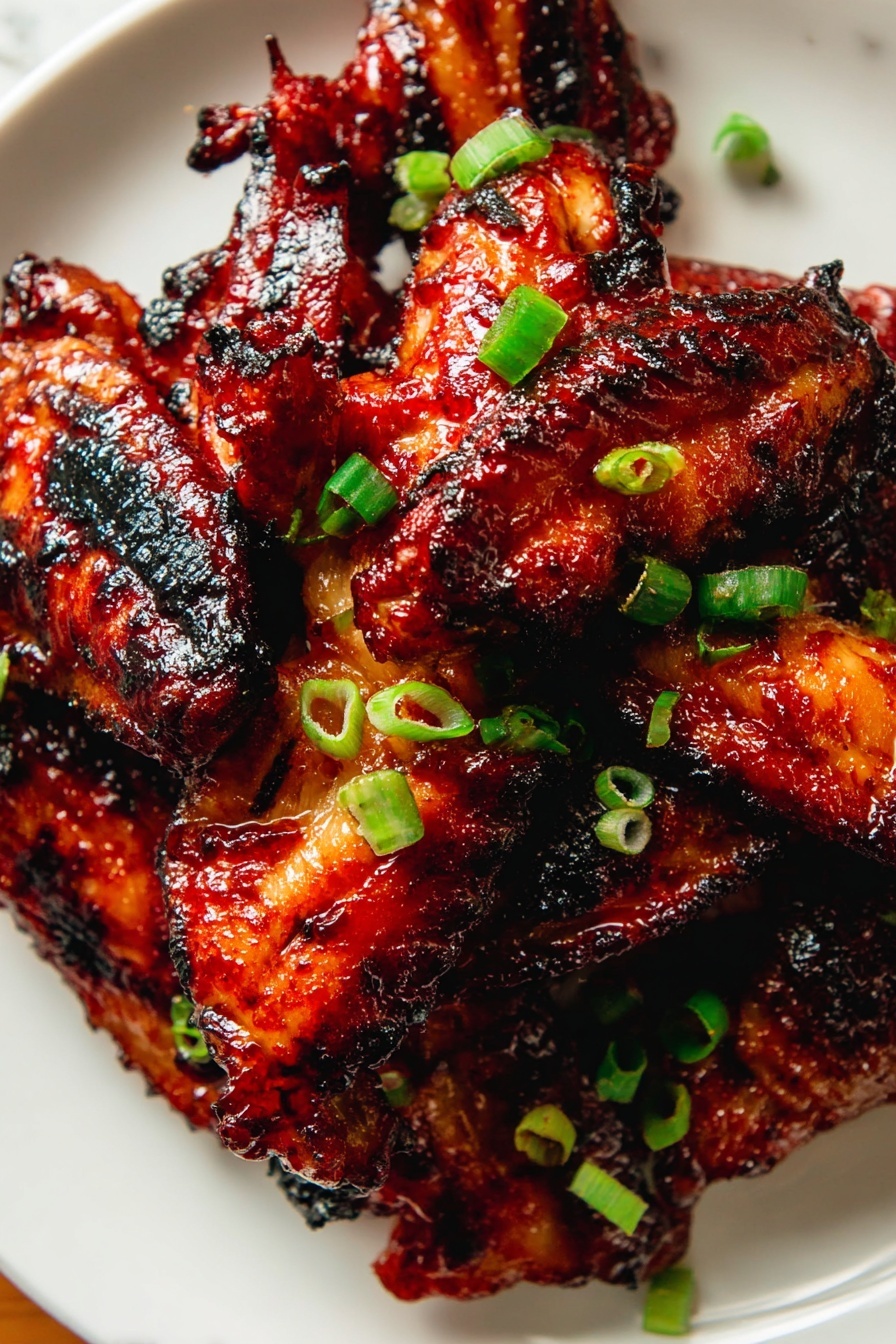 The image shows a white plate filled with several pieces of reddish-brown grilled meat with visible dark char marks, giving a shiny glazed look. There are many layers of thick, unevenly shaped meat piled on top of each other, covering the whole plate. A pair of light wooden chopsticks held by a woman's hand is picking up one piece near the center of the plate. The white plate is set on a round wooden board, placed on a white marbled textured surface. Below the plate, part of a white bowl filled with white rice is visible. Photo taken with an iphone --ar 2:3 --v 7 - Chinese BBQ Pork, Chinese BBQ Pork Recipe, Chinese Roast Pork, Chinese Char Siu, Asian BBQ Pork