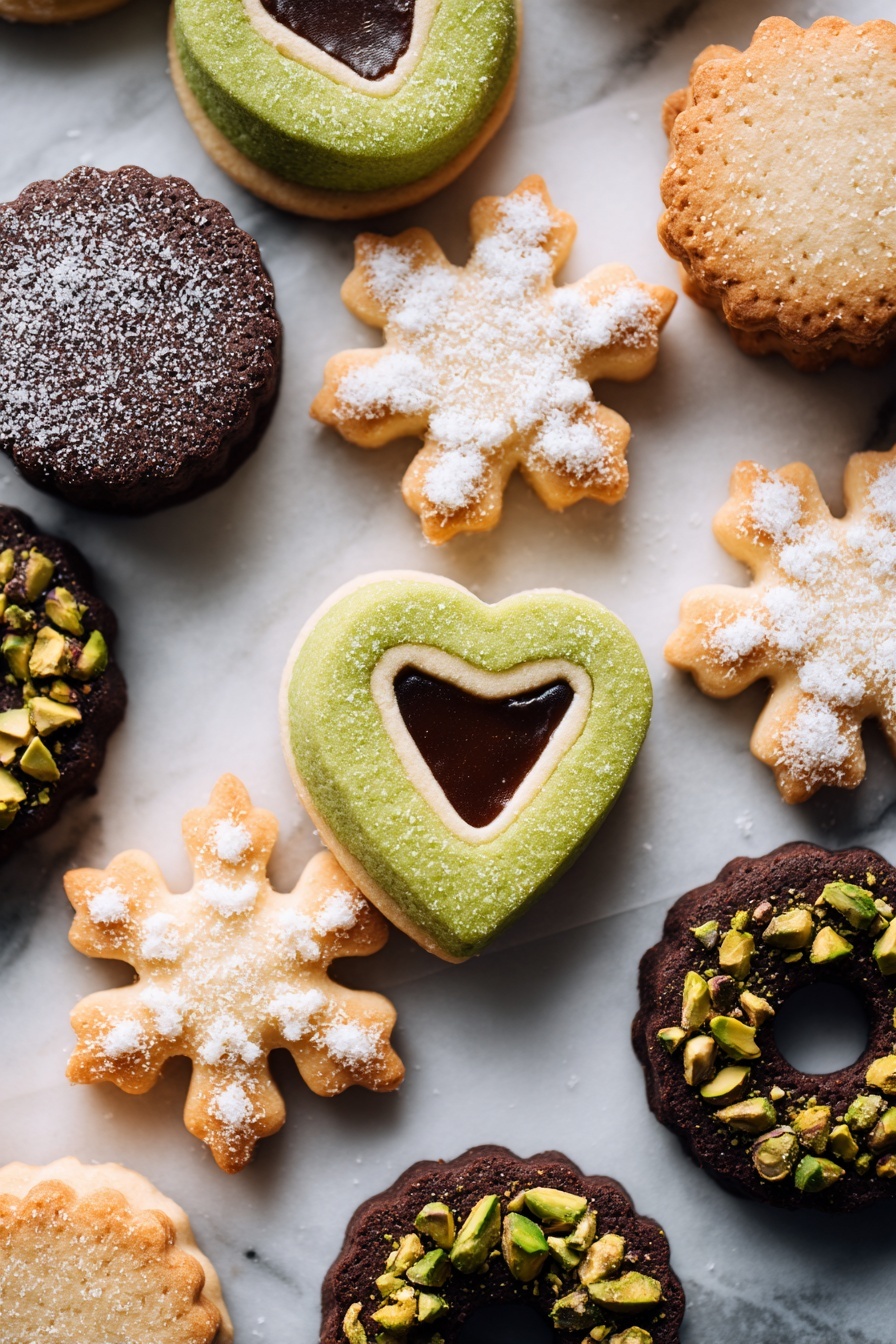Colorful Matcha and Chocolate Butter Cookies Recipe