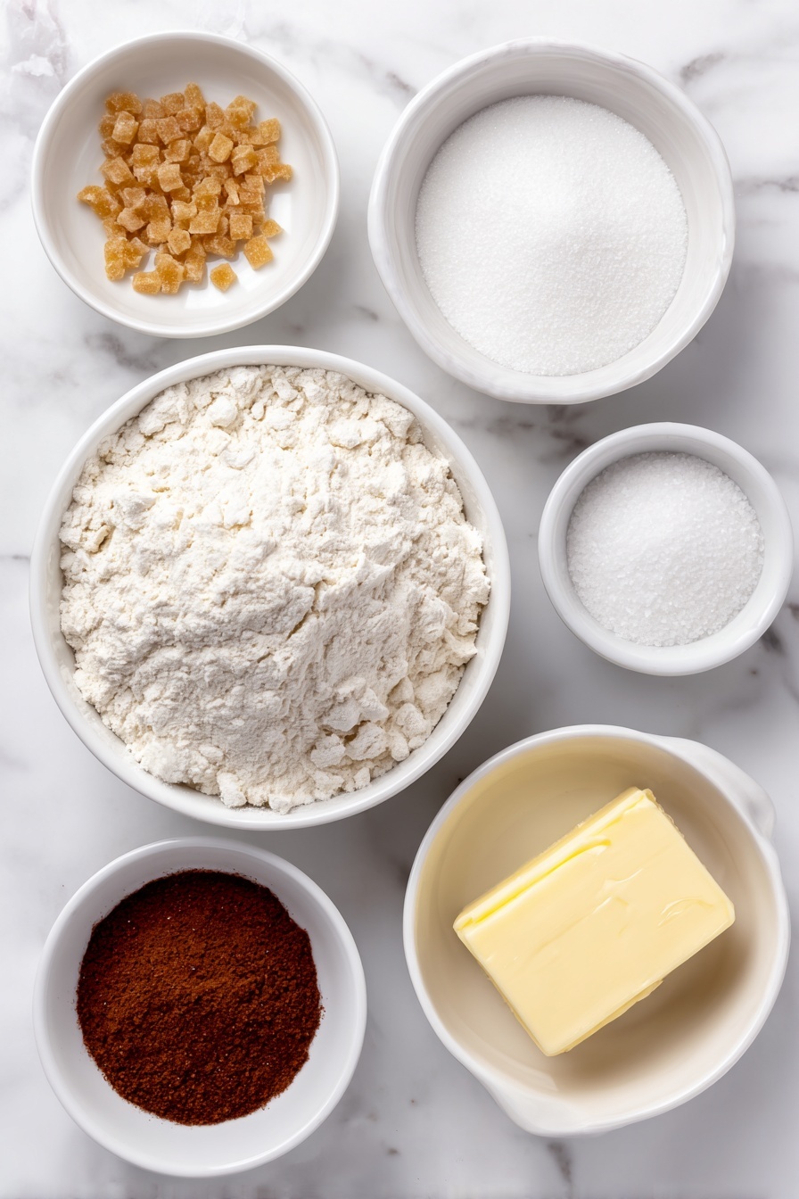 Cinnamon Sugar Pretzel Bites Recipe 7 Flat lay of a small mound of white all-purpose flour, a small white bowl filled with warm water, a few granules of golden brown sugar scattered beside a packet of active dry yeast granules, a small white bowl with fine white salt, a white ceramic bowl holding a pure white powder of baking soda, a small white bowl with ground cinnamon mixed with granulated white sugar, a small white bowl containing melted golden butter, placed on a clean white marble surface, soft natural light, photo taken with an iPhone, professional food photography style, fresh ingredients, white ceramic bowls, no bottles, no duplicates, no utensils, no packaging --ar 2:3 --v 7 --p m7354615311229779997 - Cinnamon Sugar Pretzel Bites, easy pretzel bites, cinnamon sugar snack, homemade pretzel snacks, soft pretzel bites