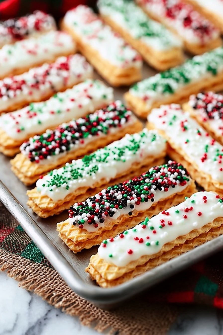 White Chocolate Dipped Sugar Wafers Recipe