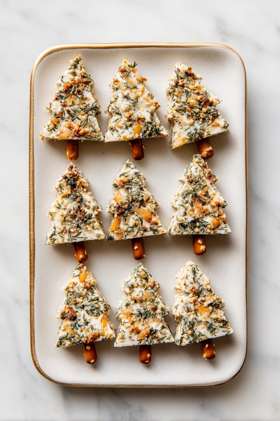 Cheese Tree Appetizers with Herbs and Pretzels Recipe