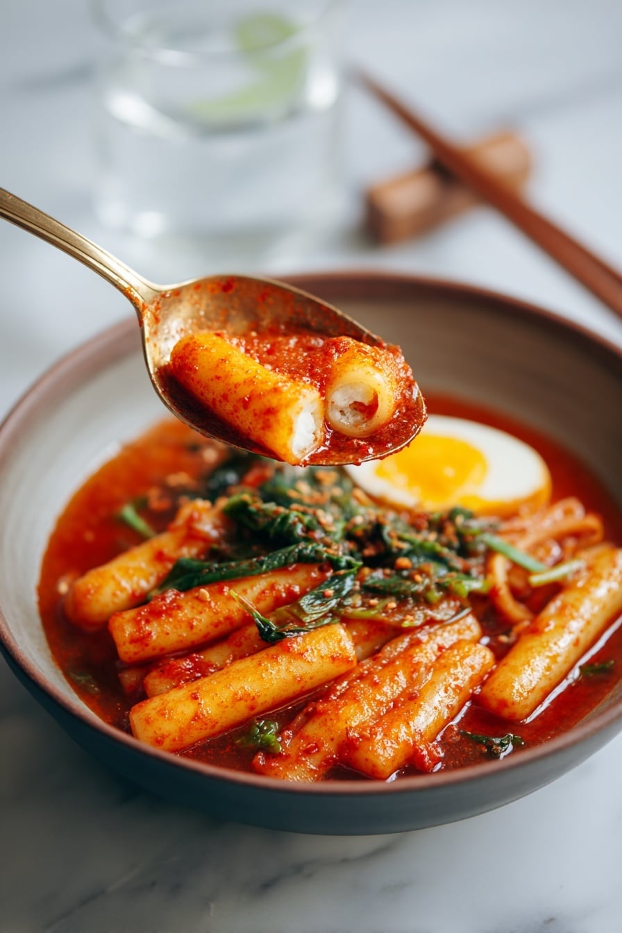 Spicy Tteokbokki Recipe with Rice Cakes Recipe 8 Spicy Tteokbokki Recipe with Rice Cakes Recipe - Serving