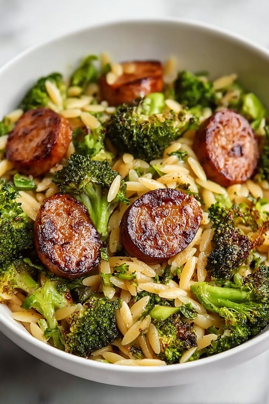 Chicken Sausage Broccoli Orzo Recipe