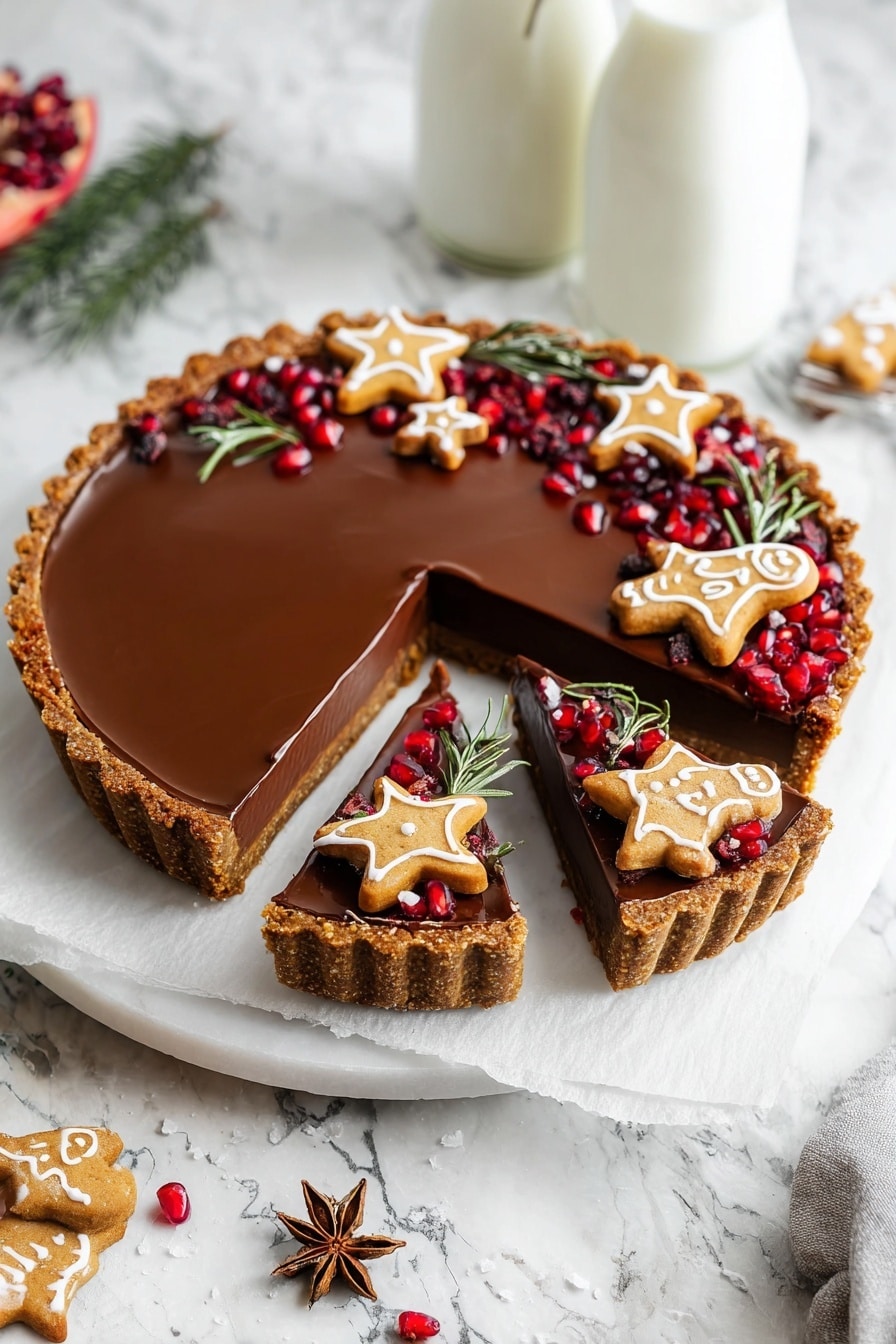 Vegan Gingerbread Chocolate Tart Recipe