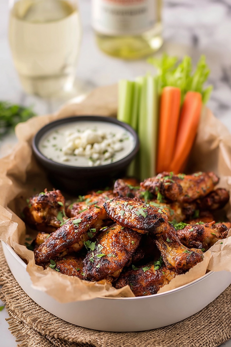 Dry Rub Baked Chicken Wings with Gorgonzola Sauce Recipe