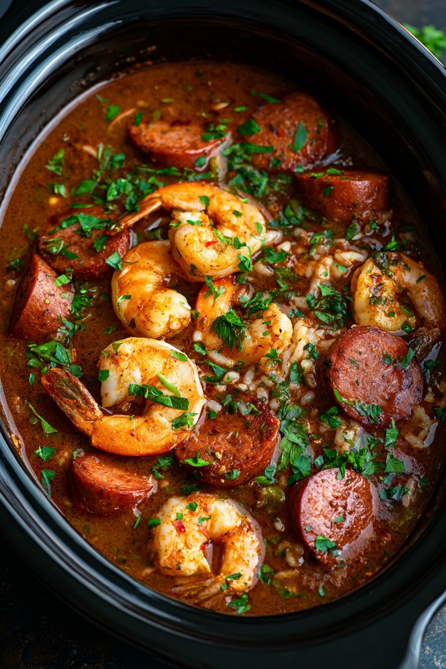 Slow Cooker Jambalaya with Shrimp and Sausage Recipe