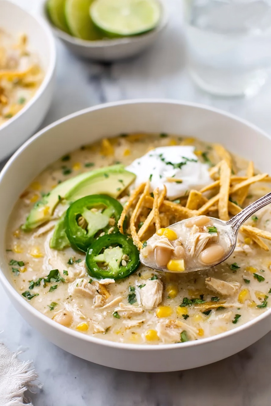 Creamy Crockpot White Chicken Chili Recipe