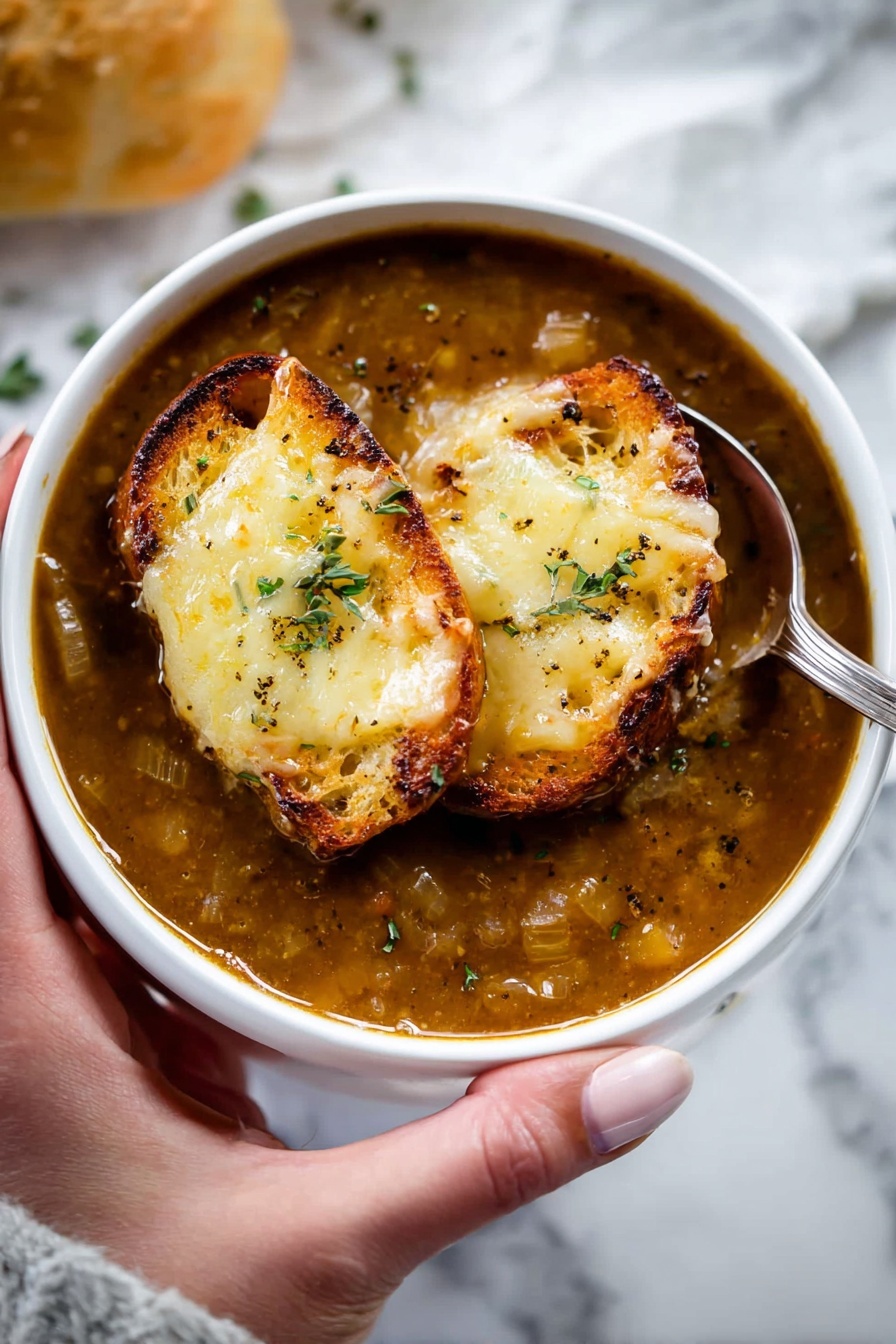 Classic Caramelized Onion Soup with Cheese Toast Recipe