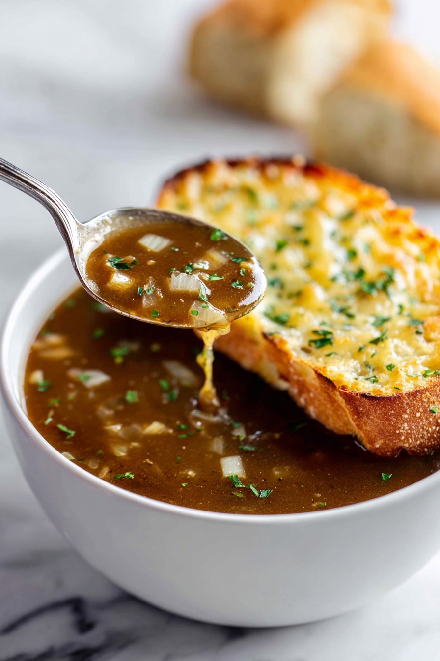 Classic Caramelized Onion Soup with Cheese Toast Recipe 8 Classic Caramelized Onion Soup with Cheese Toast Recipe - Serving